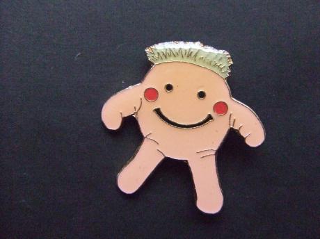 Smiley figuurtje lachend gezichtje, roze